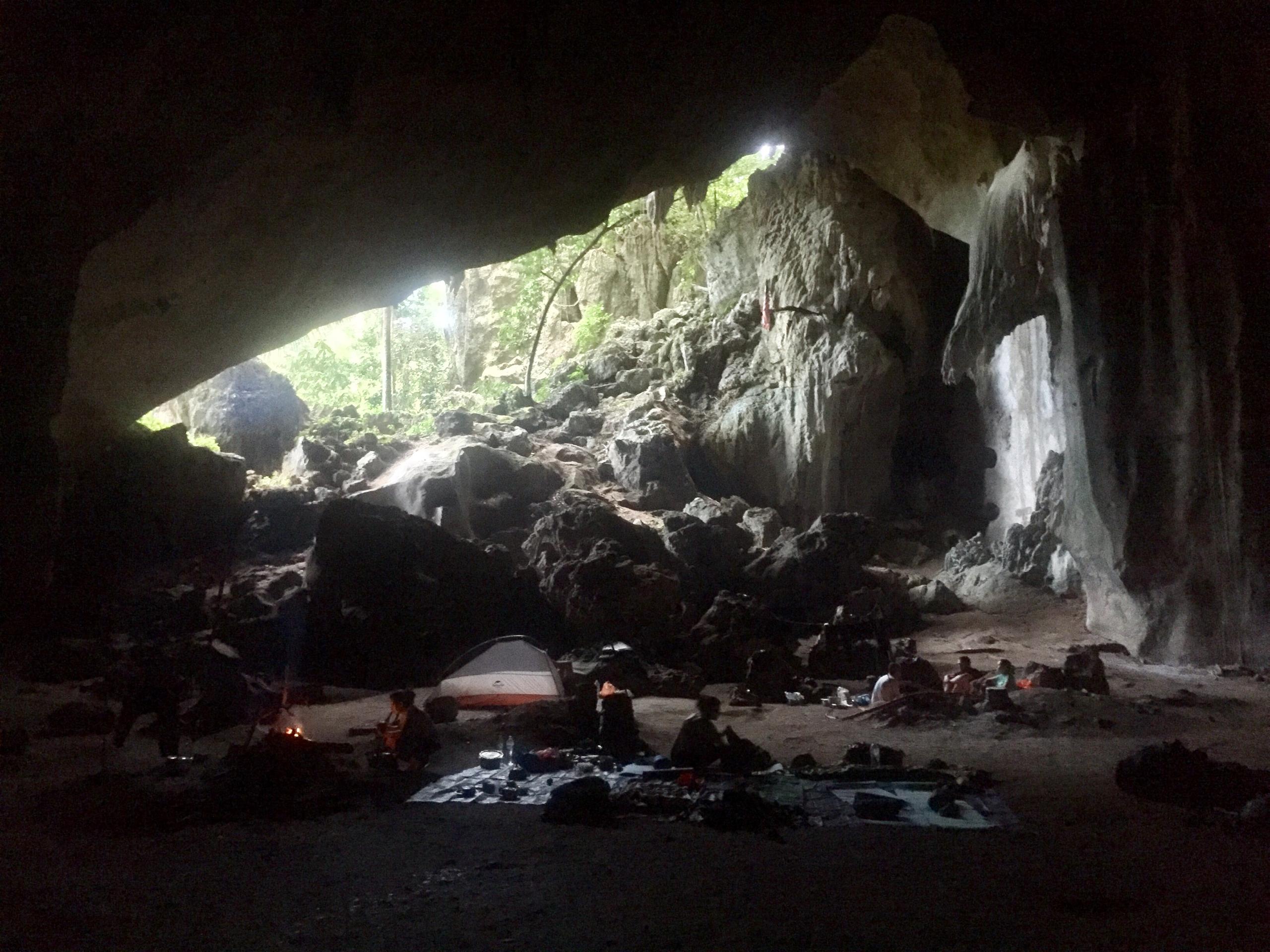 Cave camping